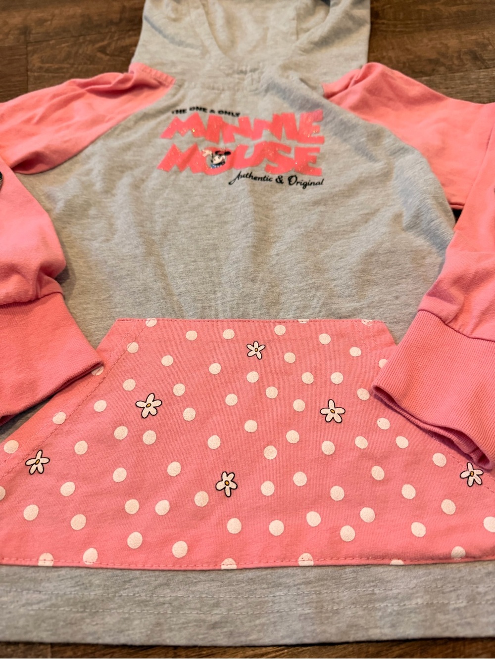 Disney Parks Minnie Mouse Hooded Tunic Hoodie Girls Size Small - Picture 2 of 5